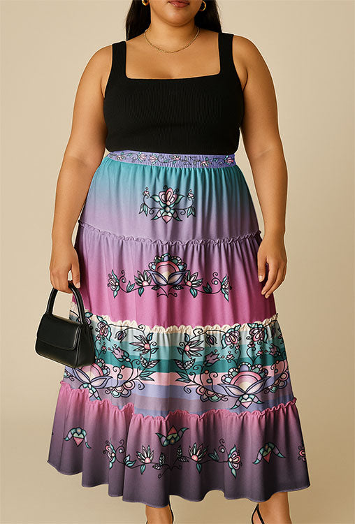 Silver Frostflower Three Tier Skirt