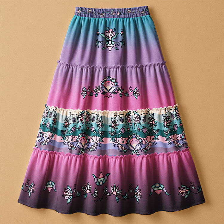 Silver Frostflower Three Tier Skirt