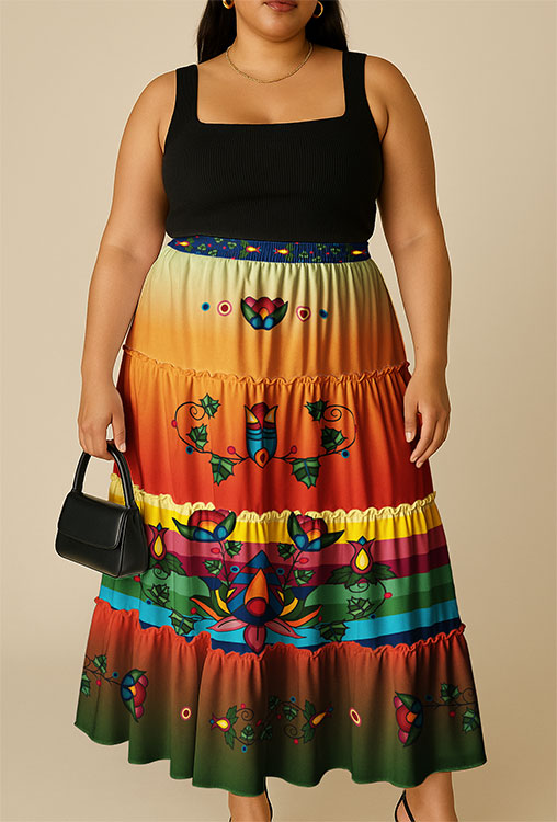 Spirit Bloom Floral Three Tier Skirt