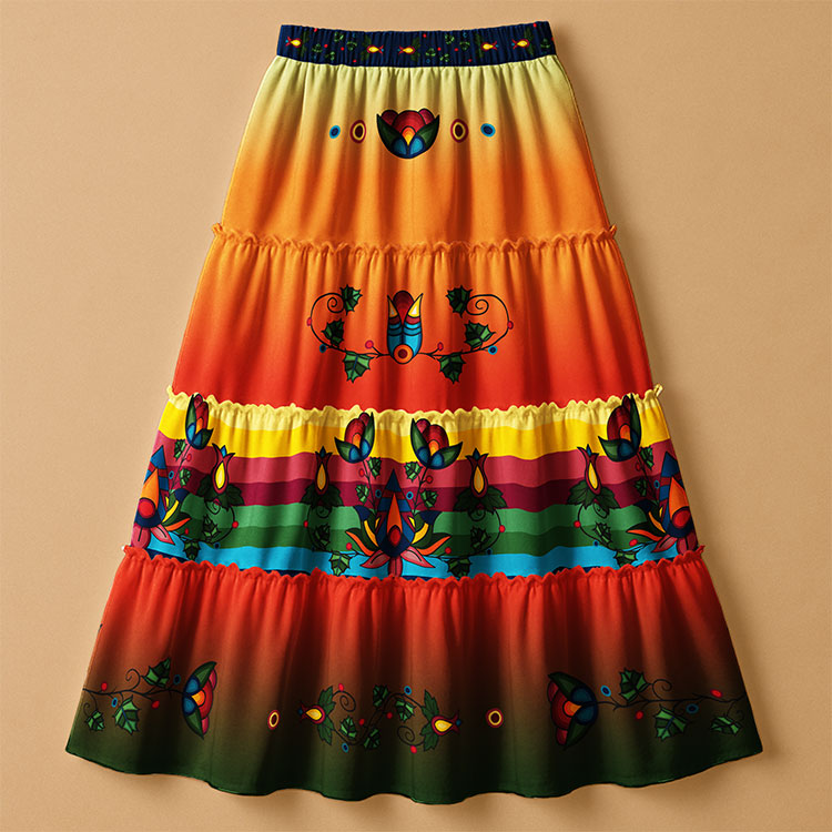 Spirit Bloom Floral Three Tier Skirt