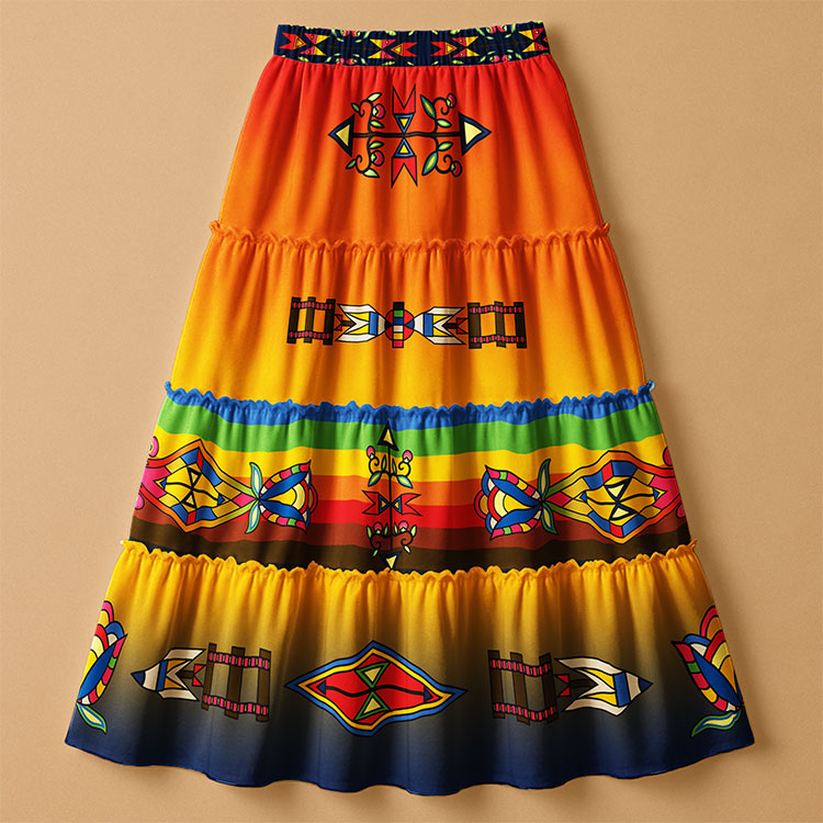 Spirit Journey Geometric Three Tier Skirt