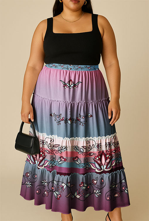 Winter Roseblush Three Tier Skirt