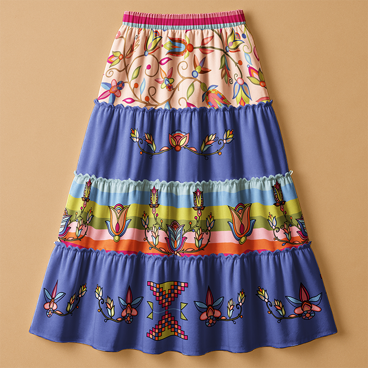 River of Petals Three Tier Skirt
