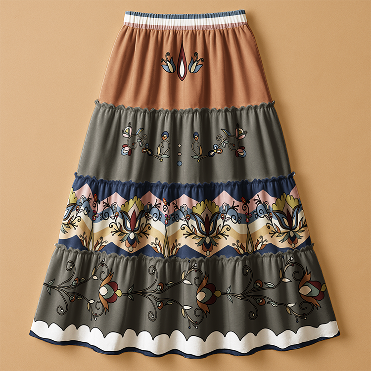 Thunder Mesa Petals Earthy Three Tier Skirt