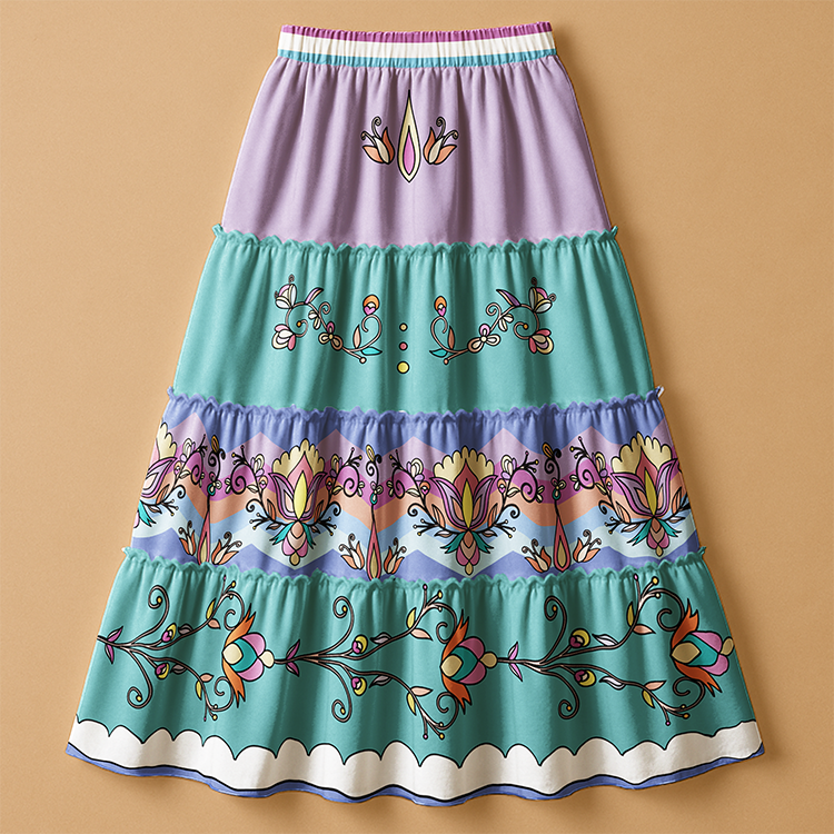 Thunder Mesa Petals Pastel Three Tier Skirt