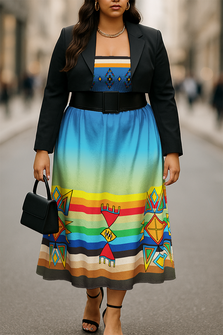 Beaded Starburst Geometric Smock Top Dress