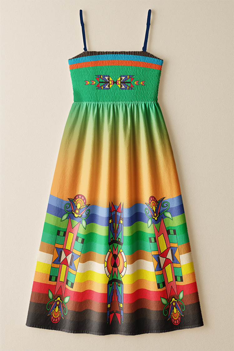 Spirit Blossom Harmony Geometric Smock Top Dress