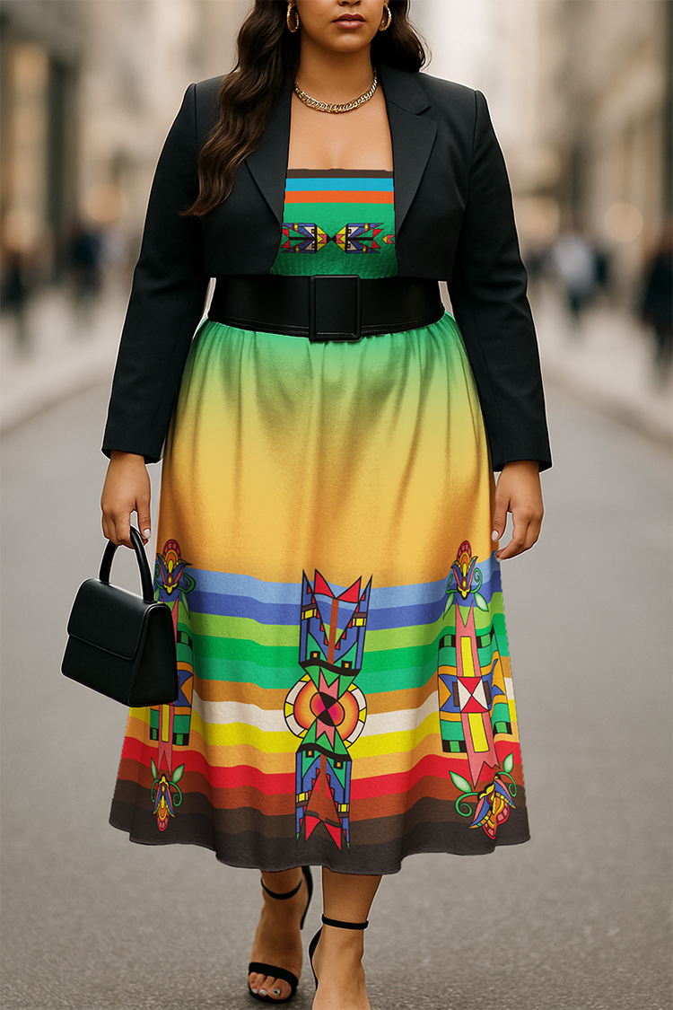 Spirit Blossom Harmony Geometric Smock Top Dress