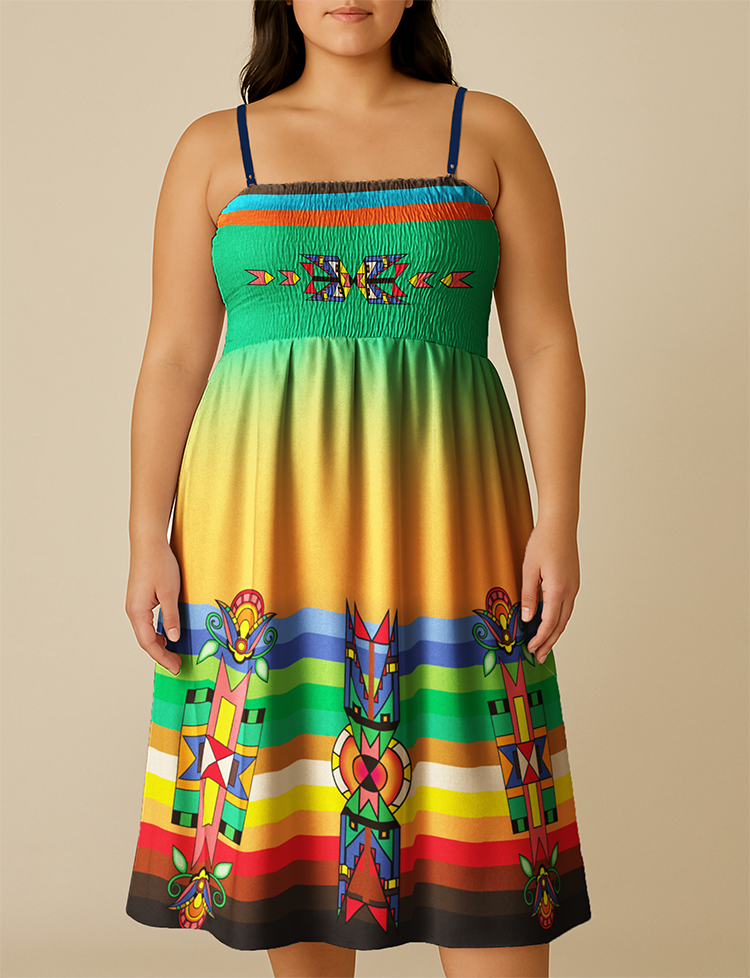 Spirit Blossom Harmony Geometric Smock Top Dress