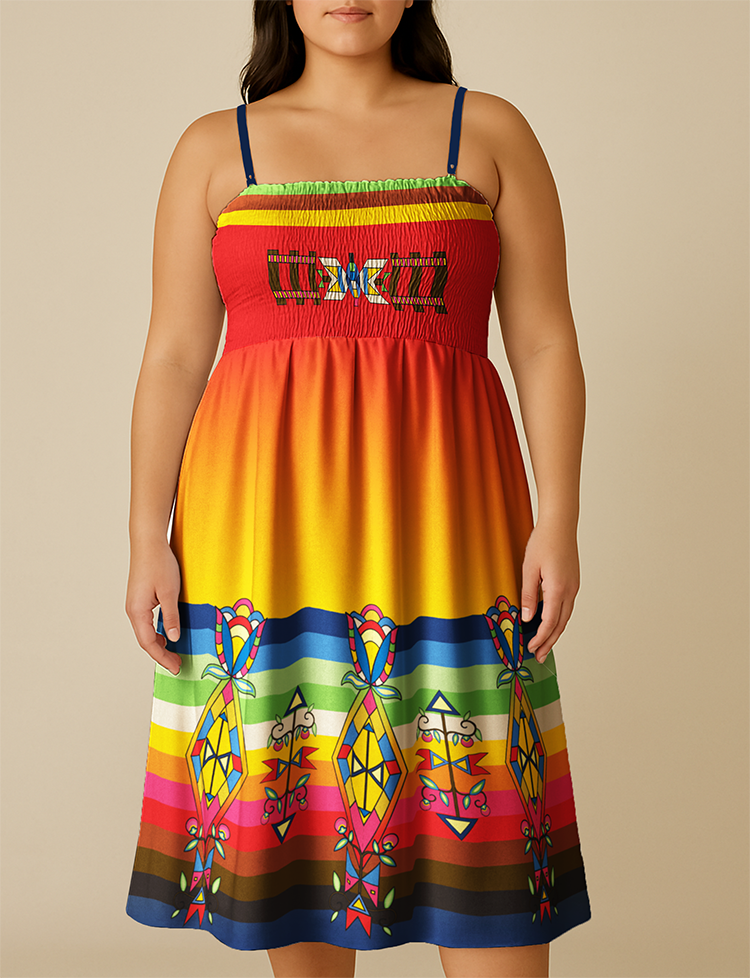 Spirit Journey Geometric Smock Top Dress