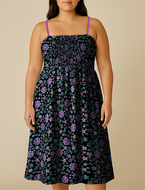 Berry Picking Smock Top Dress