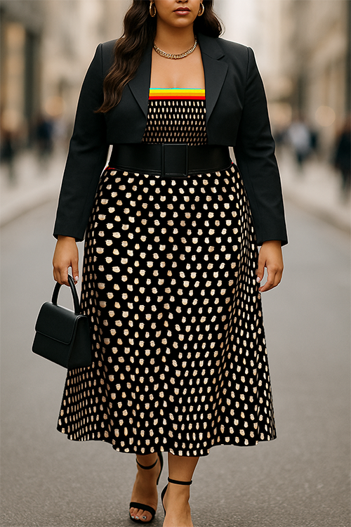 Elk Teeth on Black Smock Top Dress