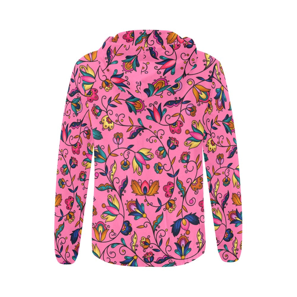 Copper Prairie Petals Pink Full Zip Hoodie for Women