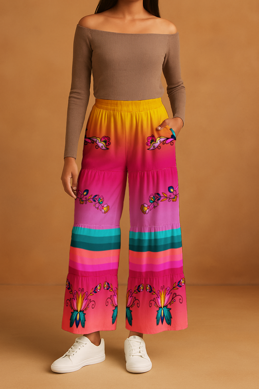 Copper Prairie Petals Three Tier Pants