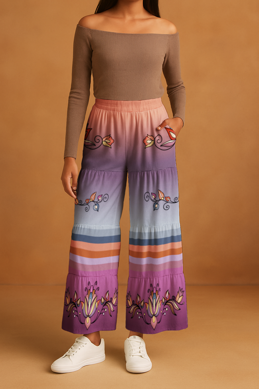 Ember Blossom Three Tier Pants