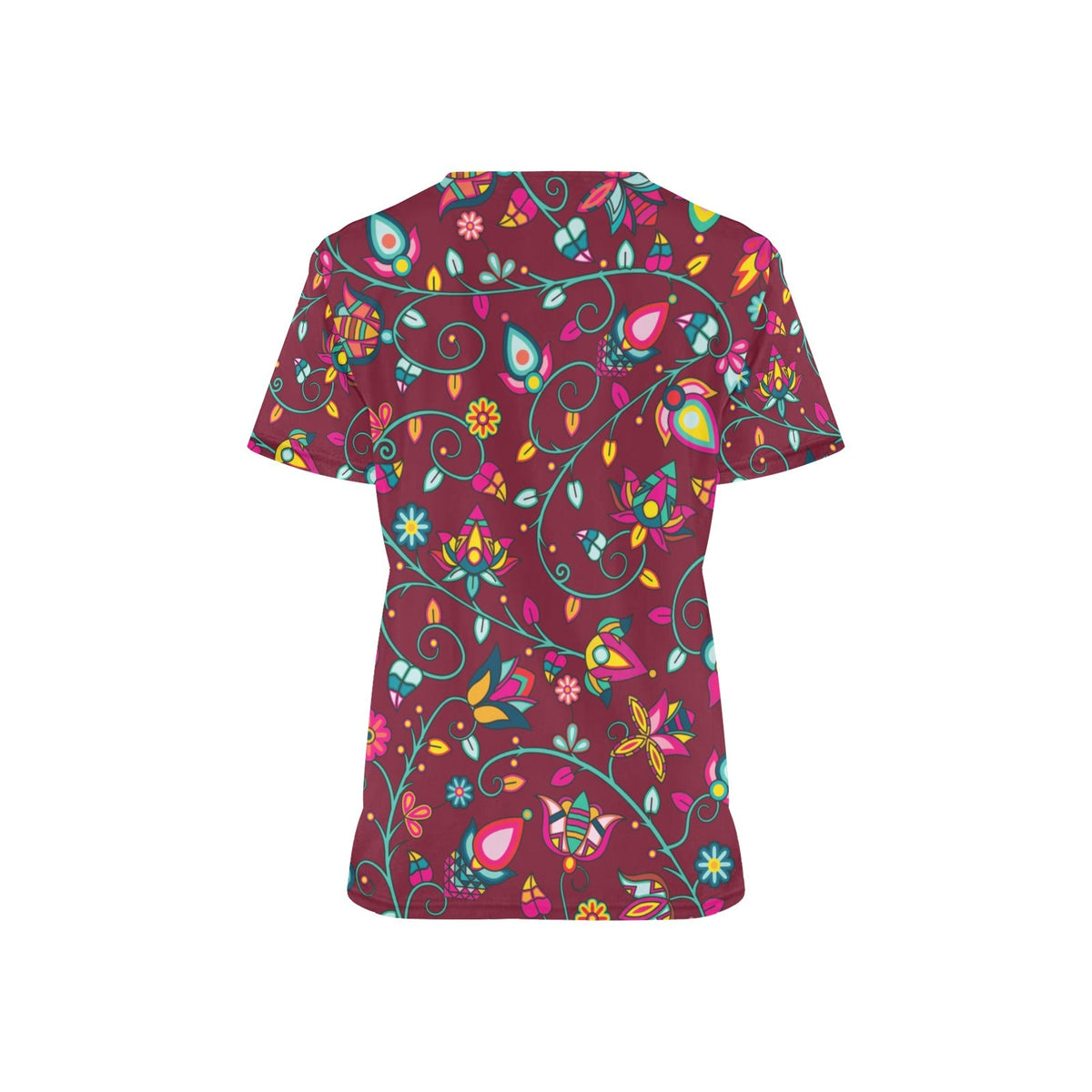 Thorny Path Cranberry Scrub Top