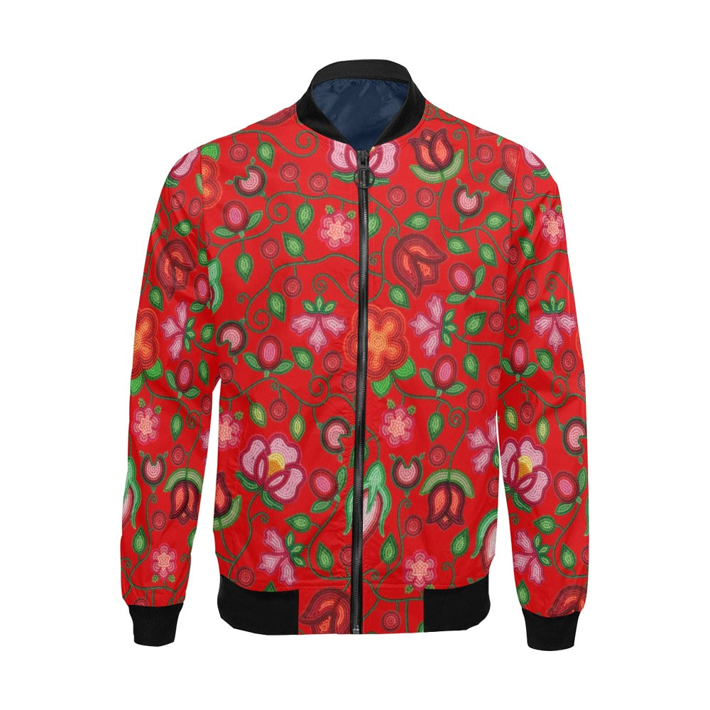 Rose Reverie Red Bomber Jacket