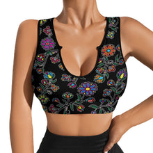 Load image into Gallery viewer, Cosmic Whisper Black Yoga Top
