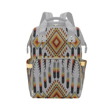 Load image into Gallery viewer, Fire Feather White Multi-Function Diaper Backpack/Diaper Bag
