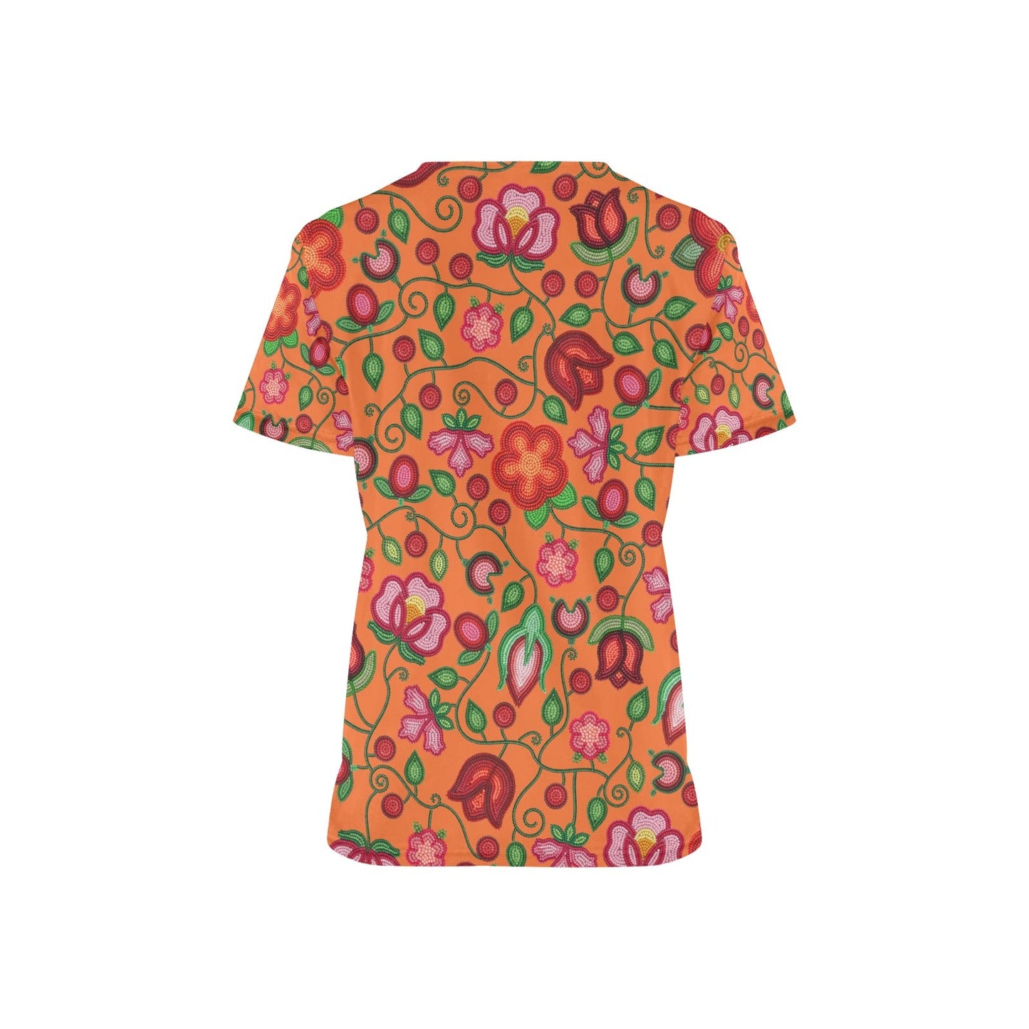 Rose Reverie Orange Scrub Top