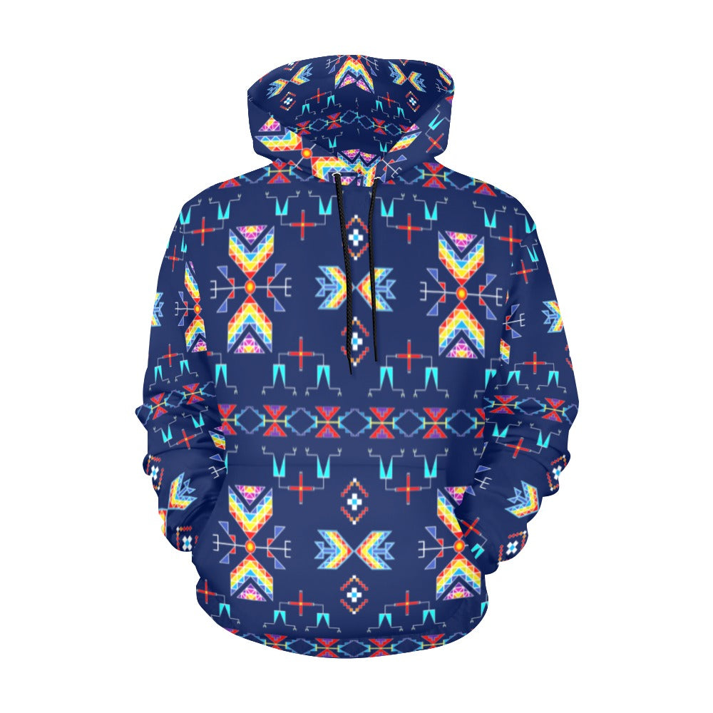 Rainy Chief Rainbow Night Lake Hoodie for Men