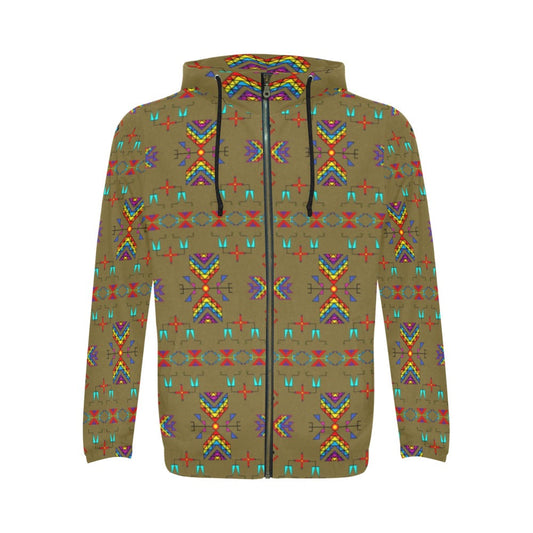 Rainy Chief Rainbow Sage Grass Zip Hoodie