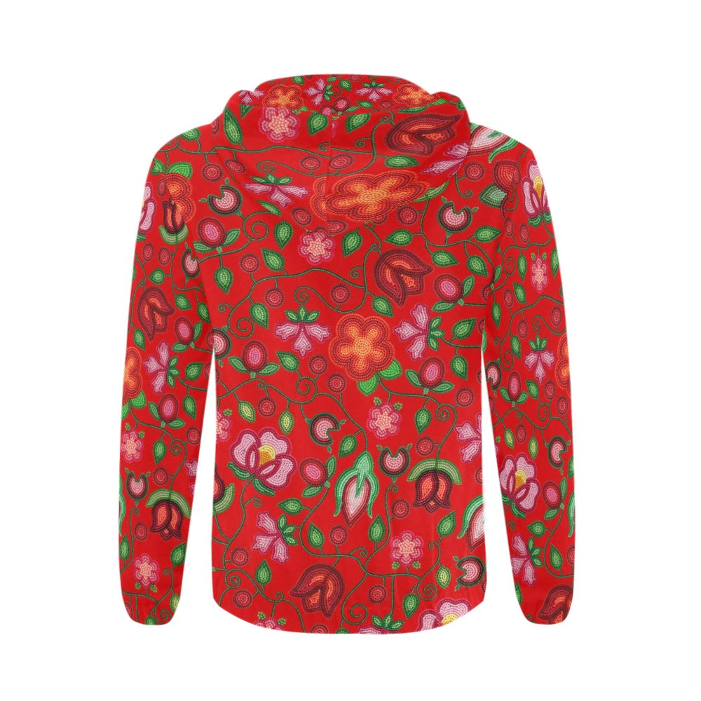 Rose Reverie Red Zip Hoodie