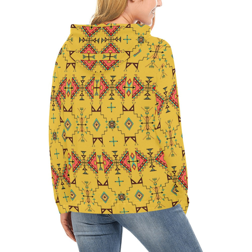 Thunder Flight Yellow Hoodie for Women (USA Size)