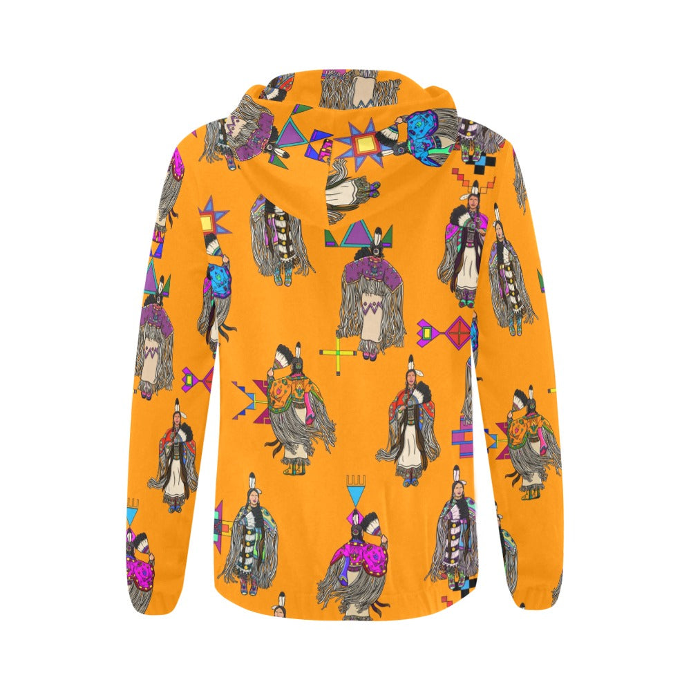 Women's Tradish Dancers Orange Full Zip Hoodie for Women