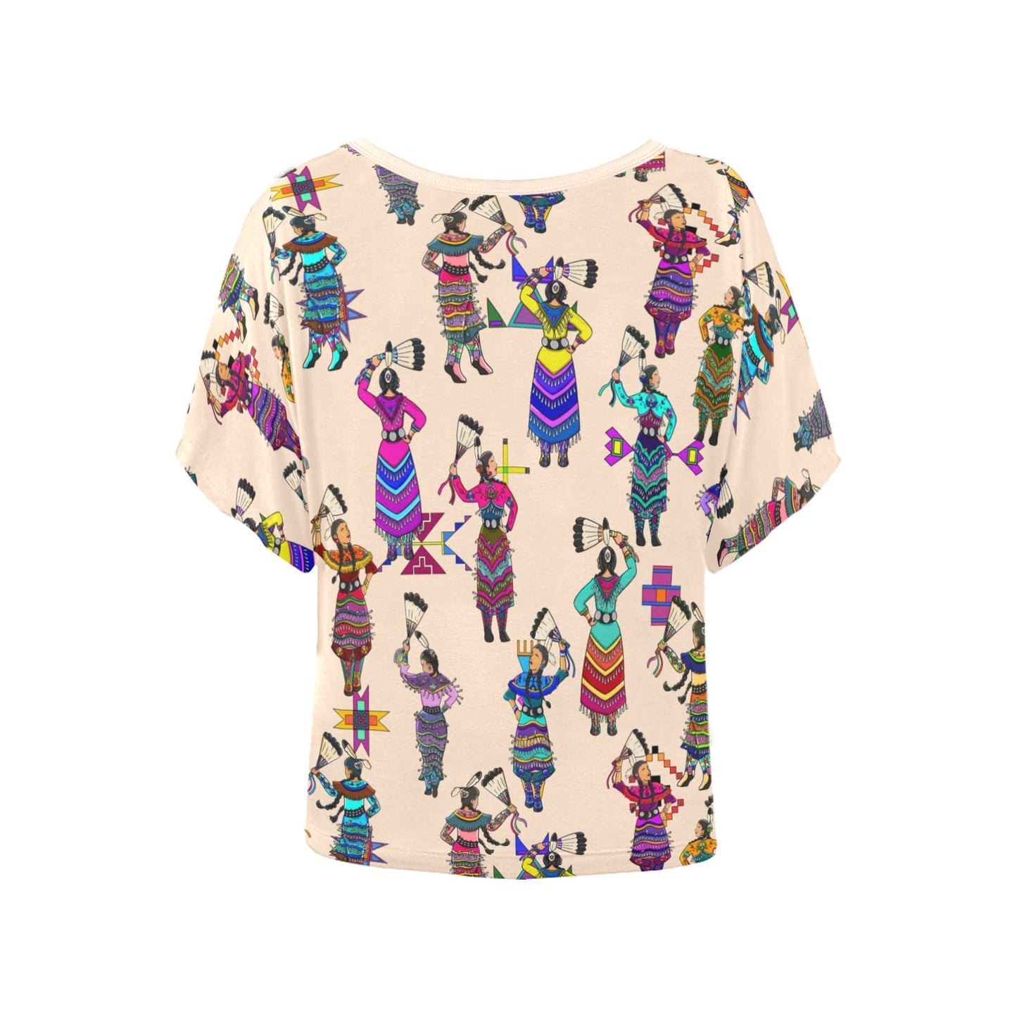 Women's Jingle Dancers Muslin Women's Batwing-Sleeved Blouse T shirt