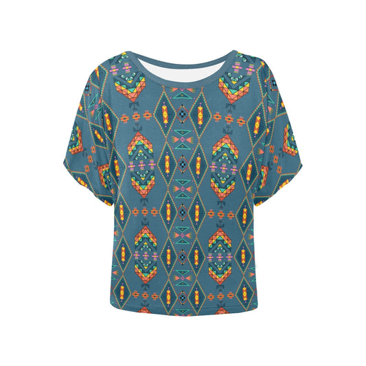 Travois Tipi Deep Lake Women's Batwing-Sleeved Blouse T shirt
