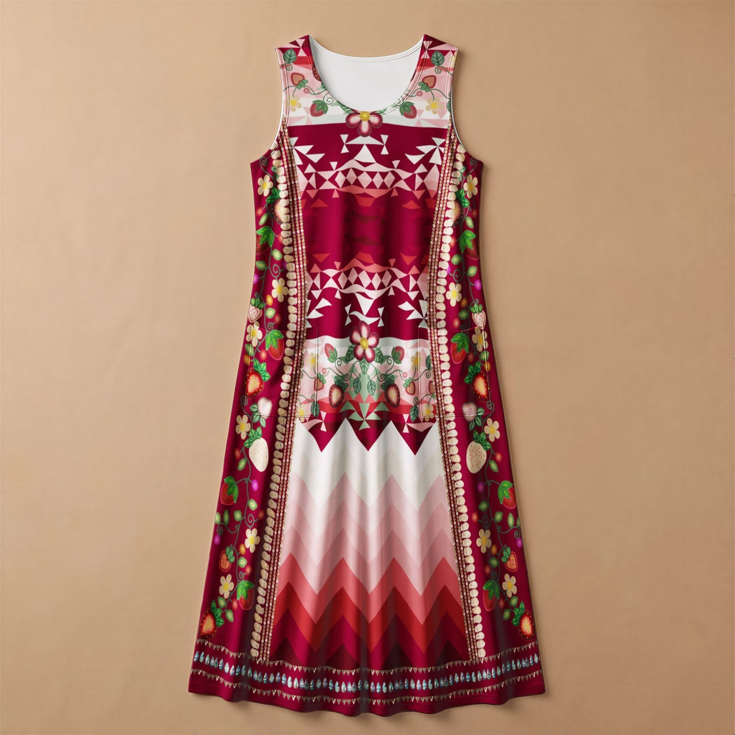 Sacred Strawberry Maroon 1 Sleeveless Dress