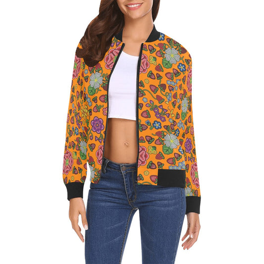 Berry Pop Carrot Bomber Jacket for Women