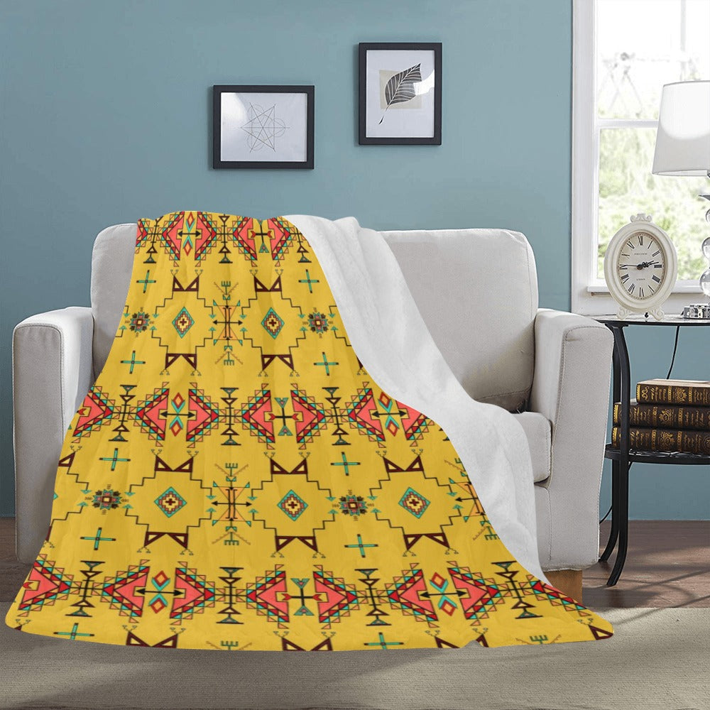 Thunder Flight Yellow X-Large Micro Fleece Blanket