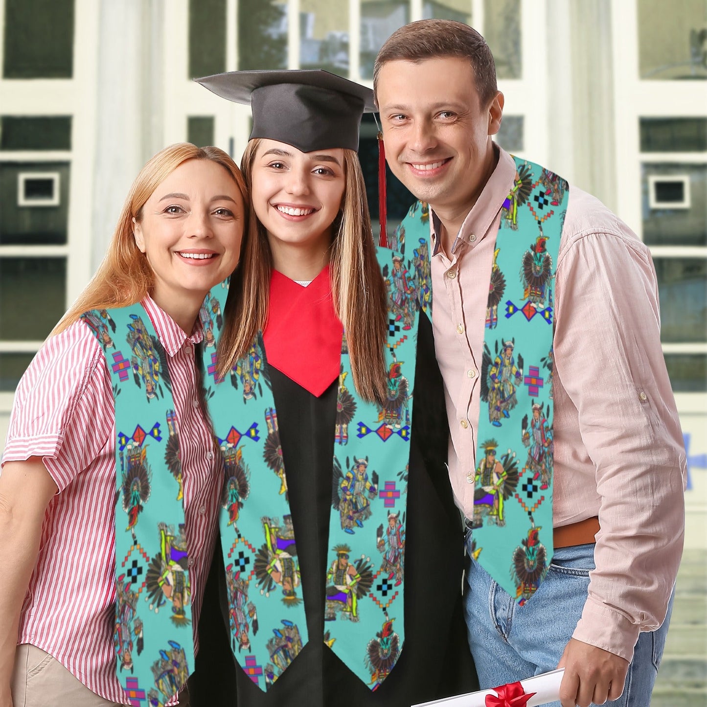 Men's Tradish Dancers Eggshell Blue Graduation Stole