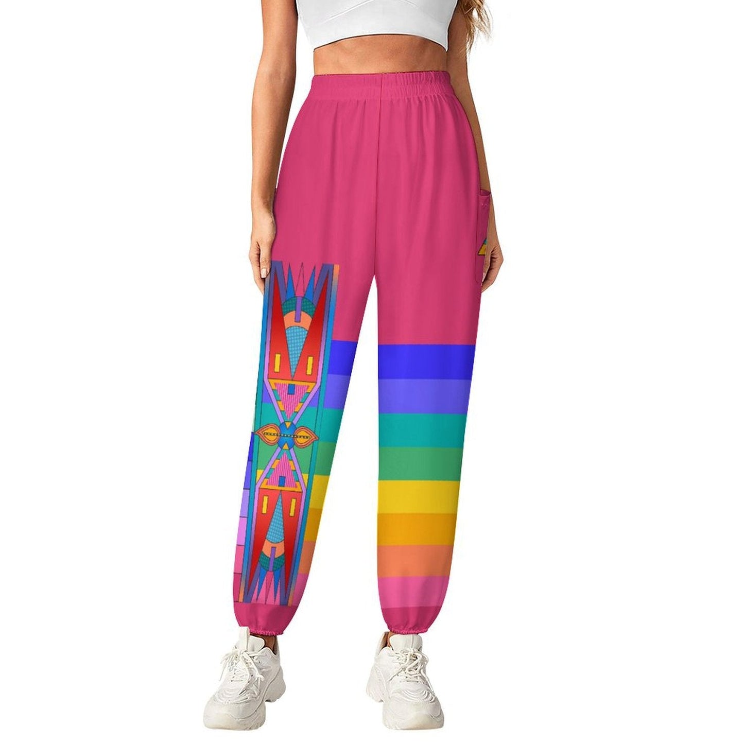 Rainbow Spirit Path Pastel Ribbon Joggers