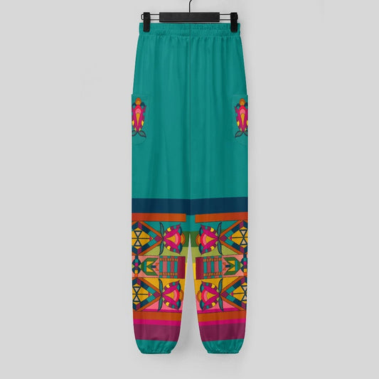 Whispering Leaves Teal Ribbon Joggers