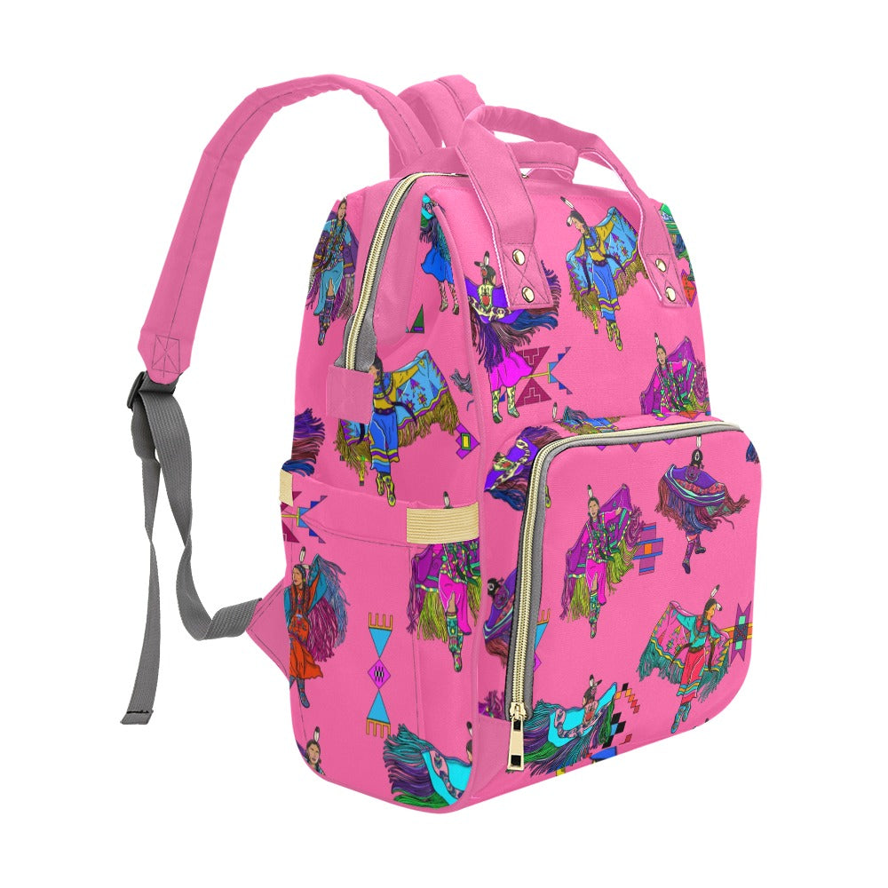 Women's Fancy Dancers Pink Multi-Function Diaper Backpack