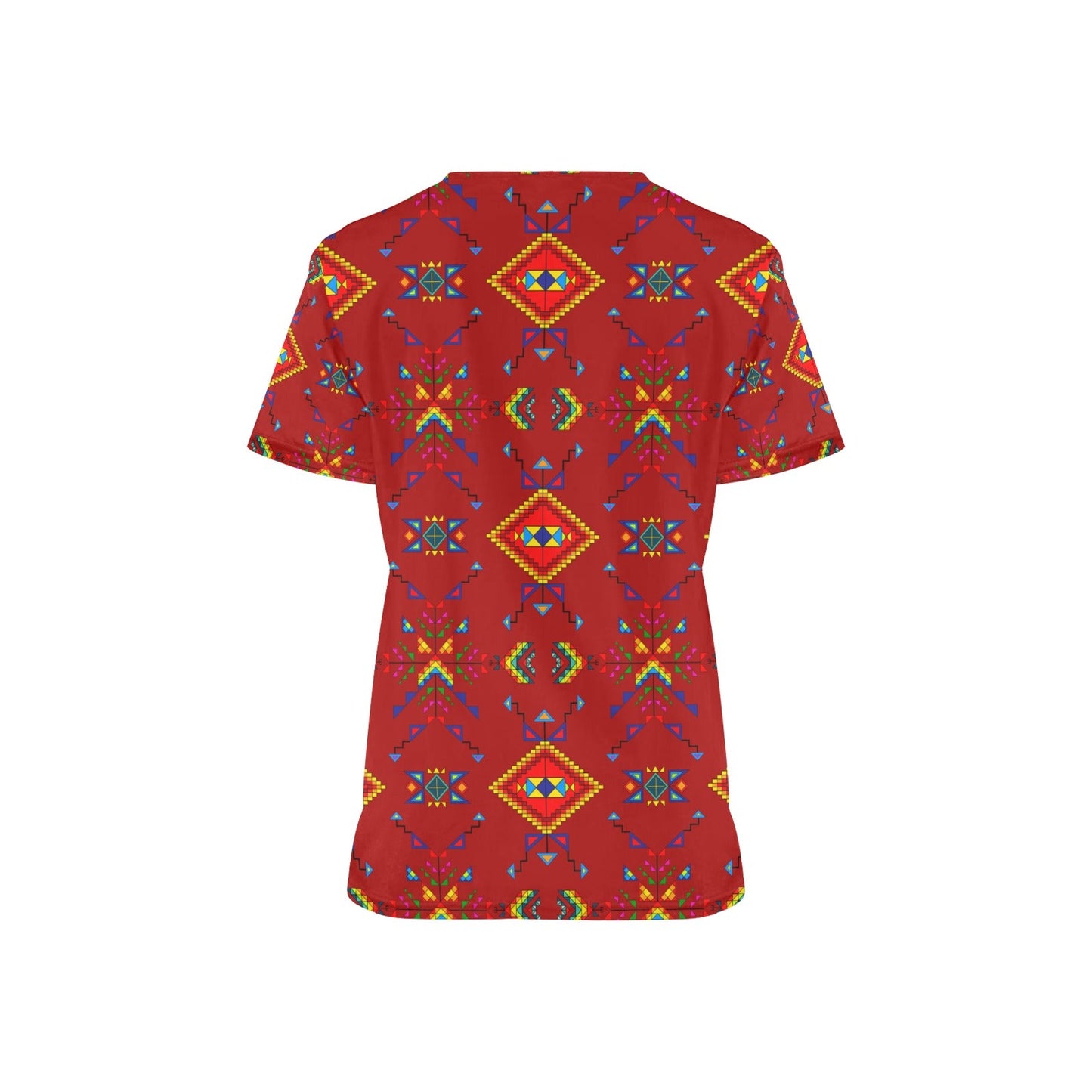 Buffalo Jump Red Scrub Top