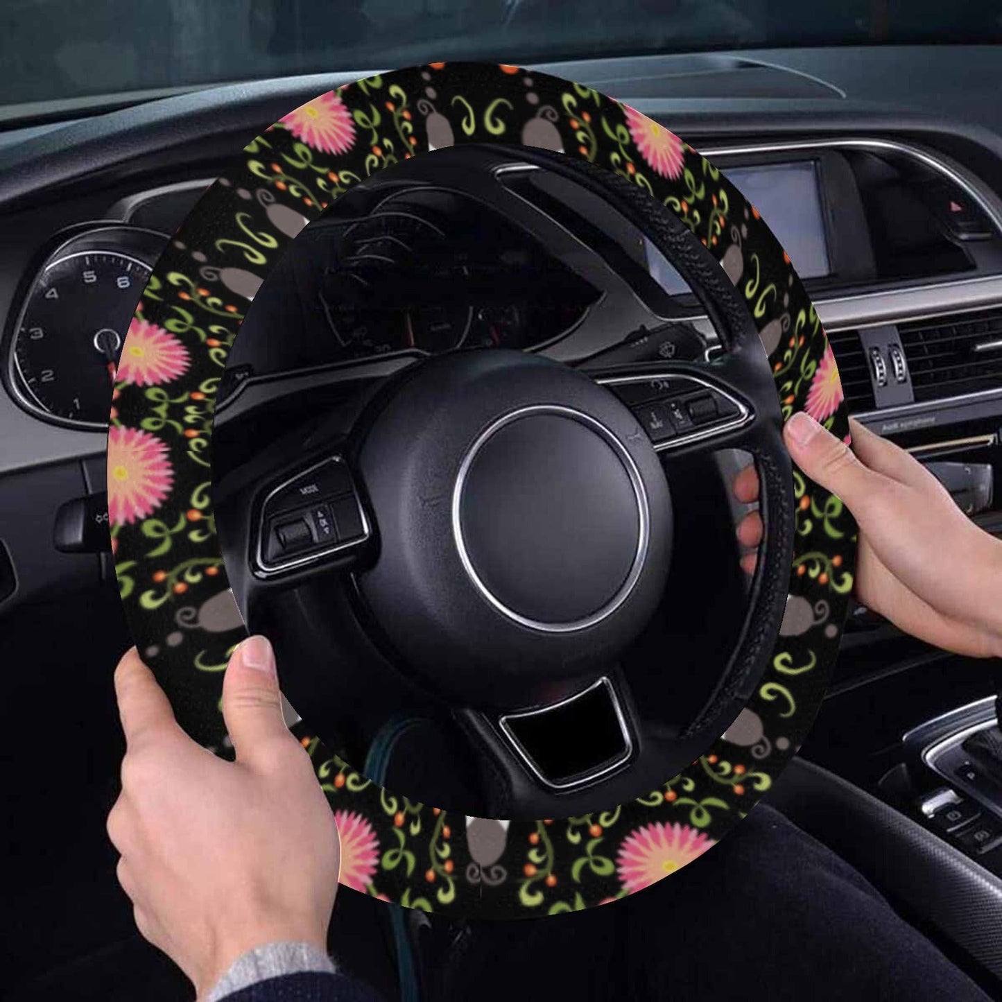 New Growth Steering Wheel Cover with Elastic Edge