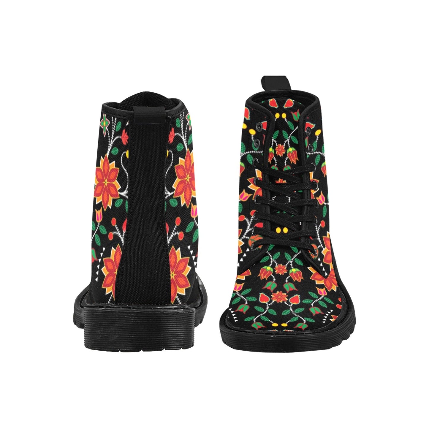 Floral Beadwork Six Bands Boots for Men