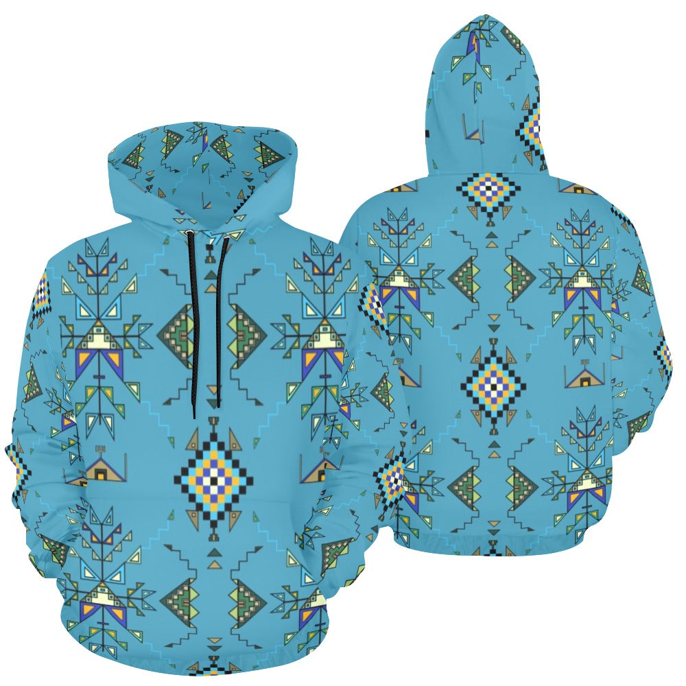 Bear Shield Blue Hoodie for Men