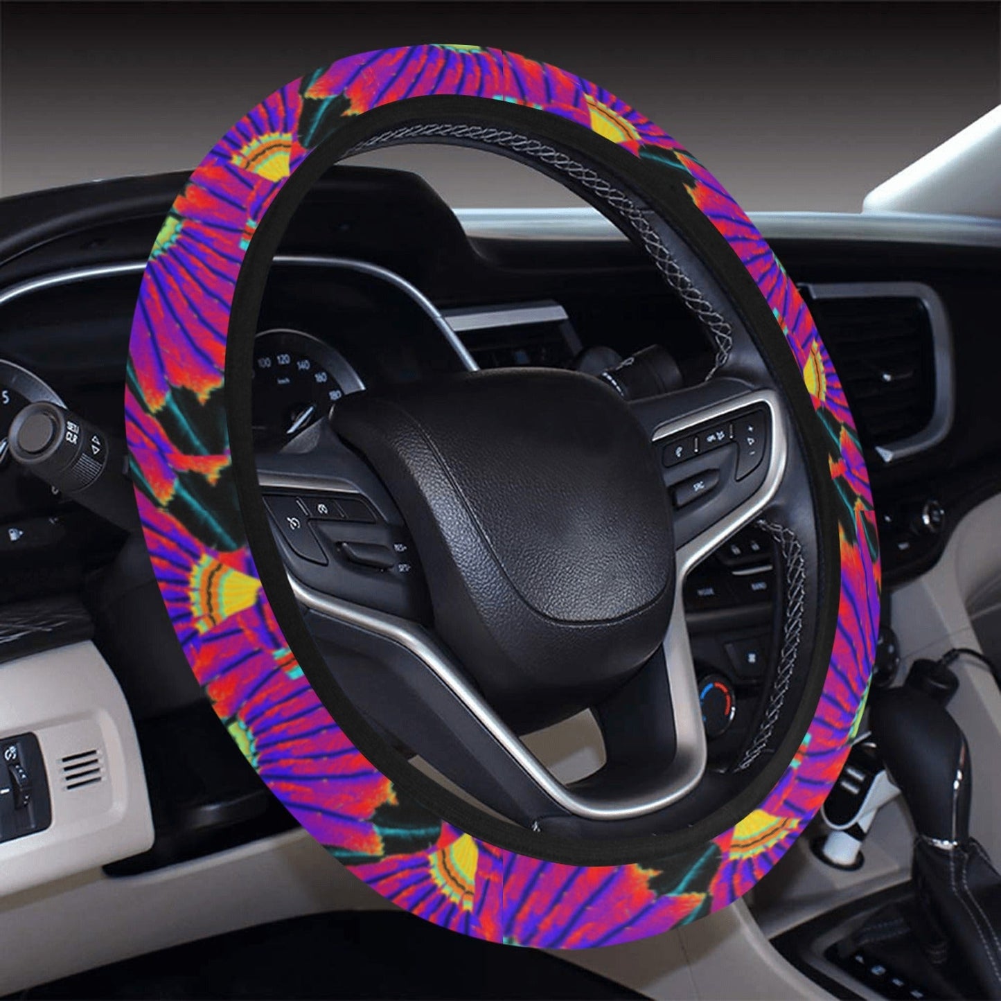 Eagle Feather Remix Steering Wheel Cover with Elastic Edge