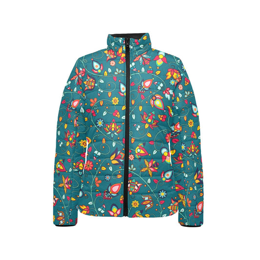 Thorny Path Teal Stand Collar Jacket