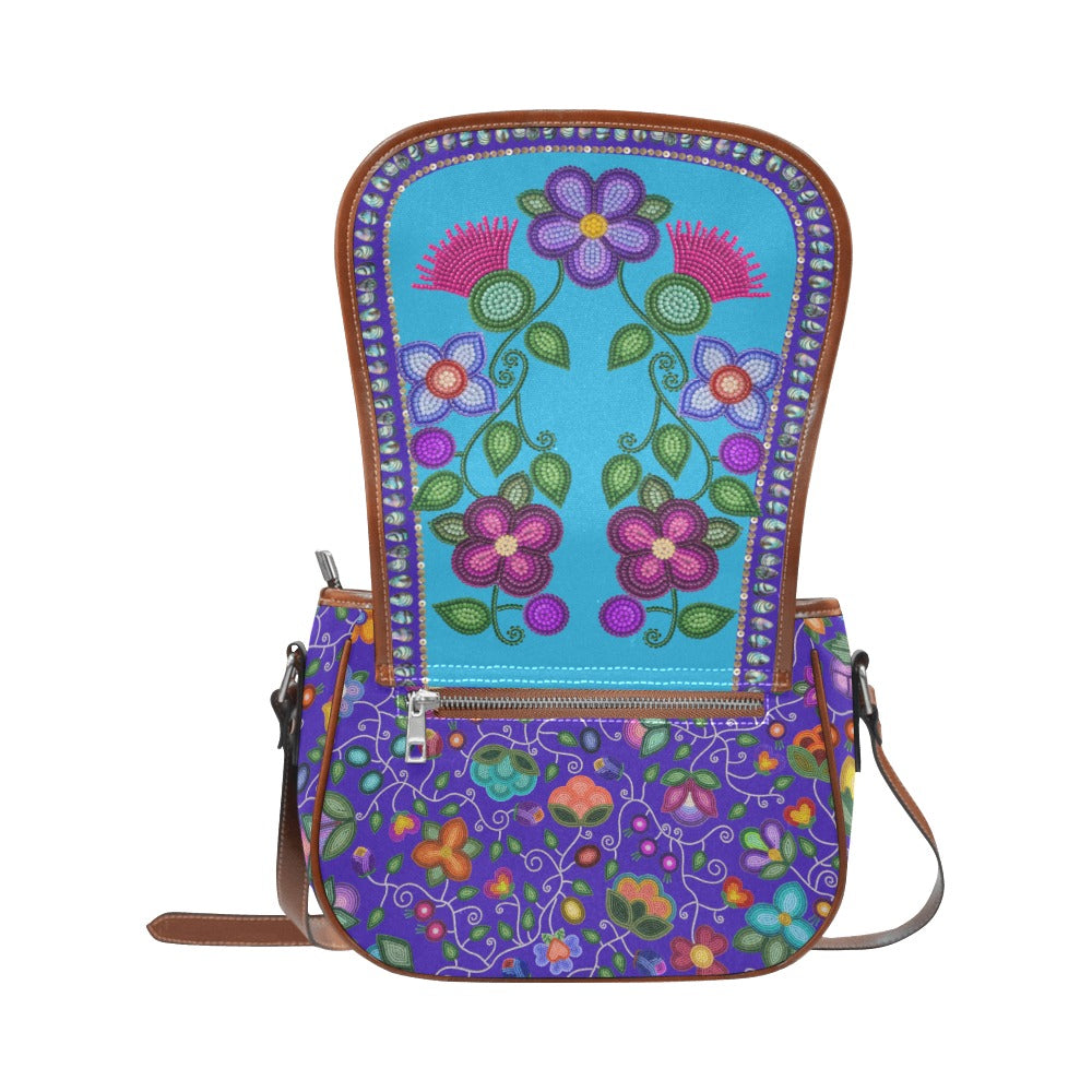 Beaded Offering Blue 1 Saddle Bag/Large