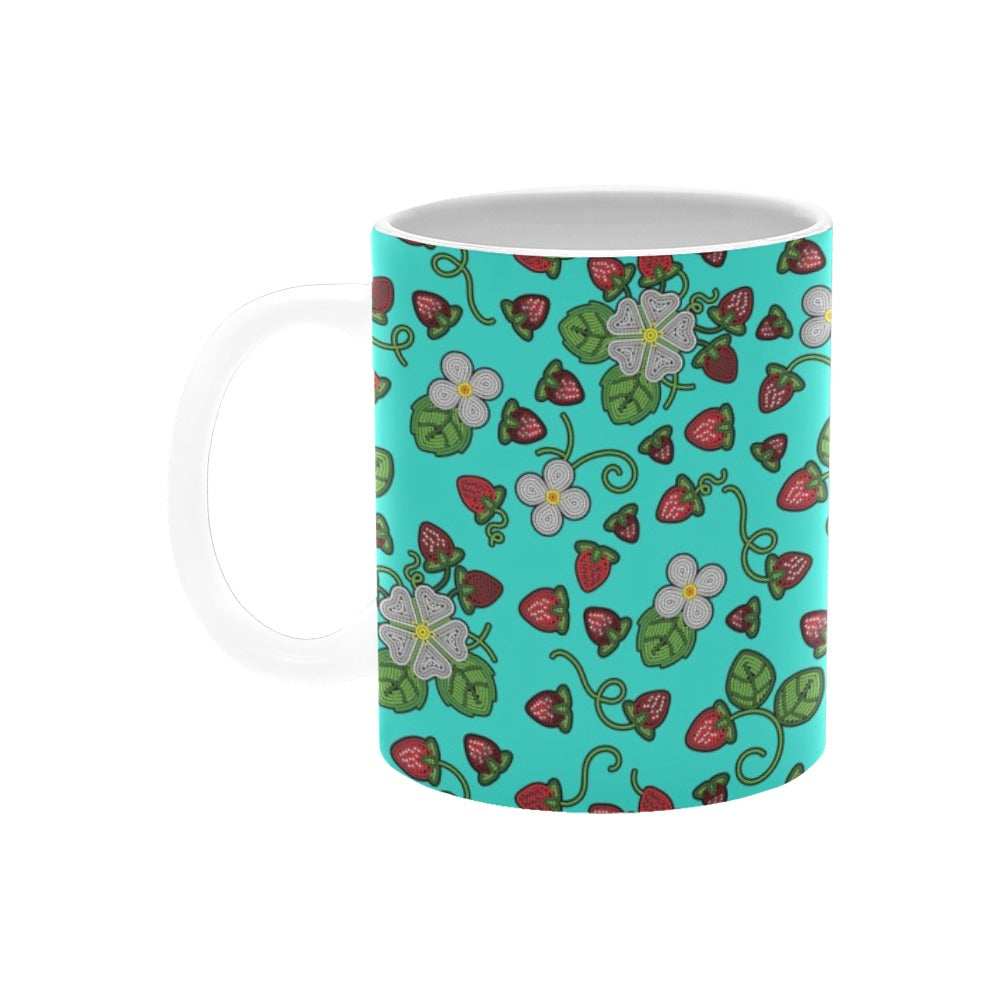 Strawberry Dreams Turquoise Mug