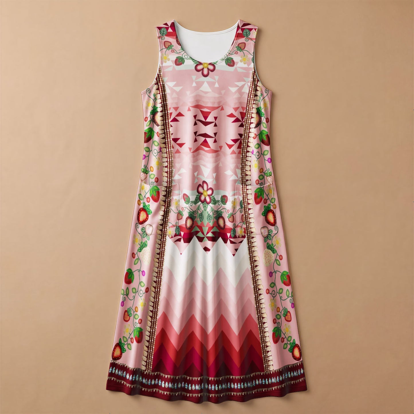 Sacred Strawberry Pink 1 Sleeveless Dress