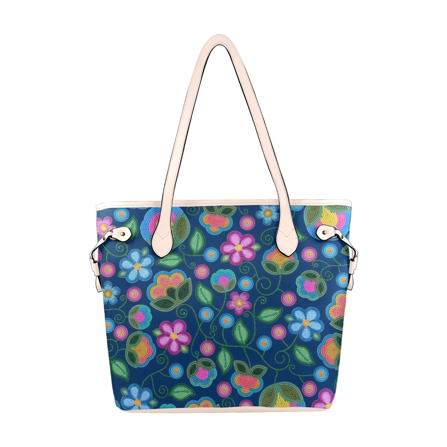 Turquoise Sunbeam Clover Canvas Tote
