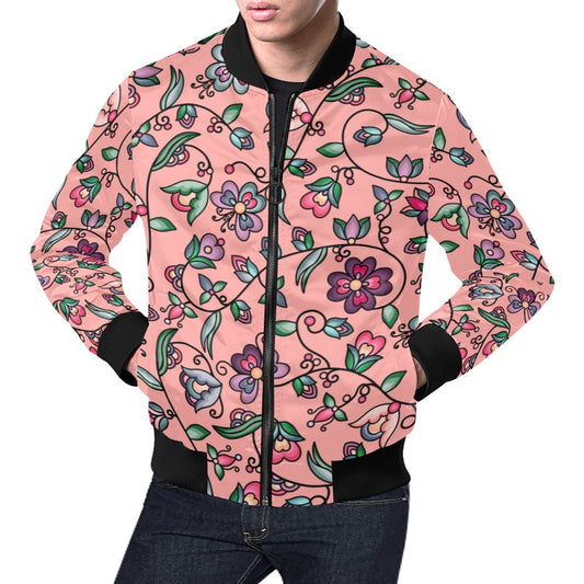 Amber Evening Garland Peach Bomber Jacket for Men