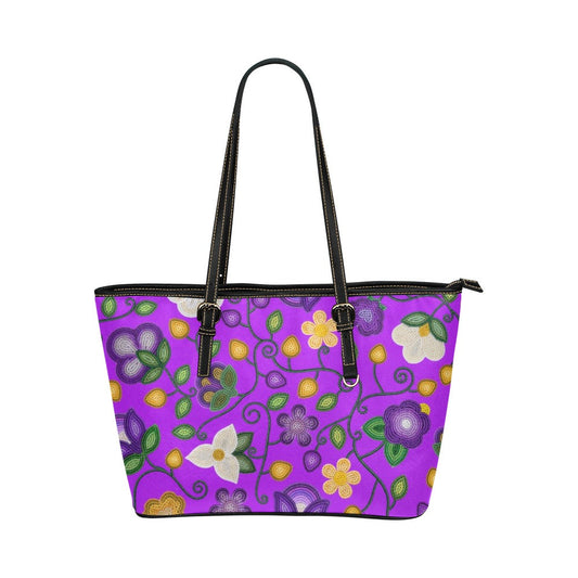 Midnight Moss Bloom Purple Leather Tote